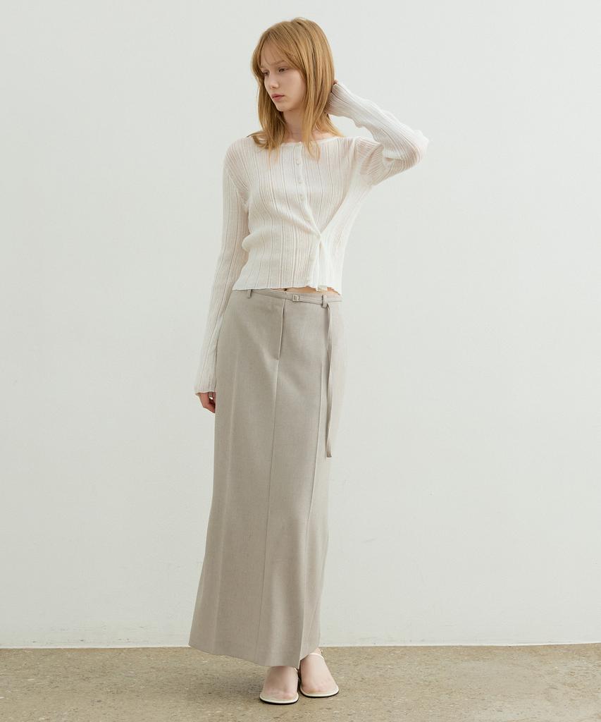 Artid Linen Belted Maxi Skirt_Beige