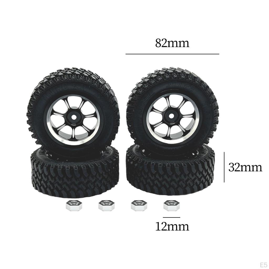 RC Car Wheels and Tires Bundle for MN128 1/12 Scale Vehicles