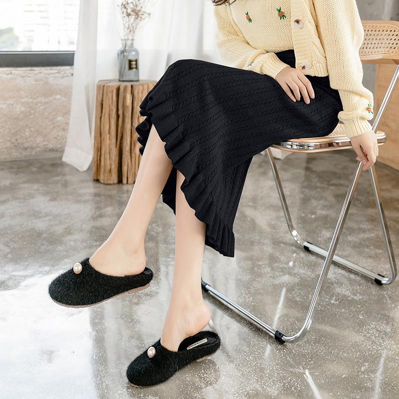 LOAMD Women Skirts Autumn Winter Fishtail Skirts Solid Bag Hip Skirts Women Elegant Bodycon High Waist Bag Hip Skirts
