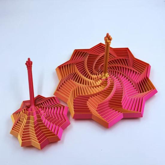 3D-gedruckter Fidget-Stern Stress Angstabbau Fraktaler Expandierter Stern Sensorisches Spielzeug mit Griff Wirbelnde Spirale Expandierbarer Stern Dekompressionsspielzeug