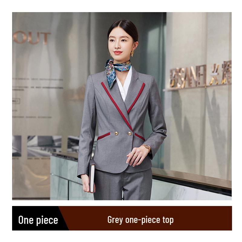 

Женский осенний профессиональный костюм для гостиницы - Блейзер с длинным рукавом для администратора, кассира или менеджера XXXXL