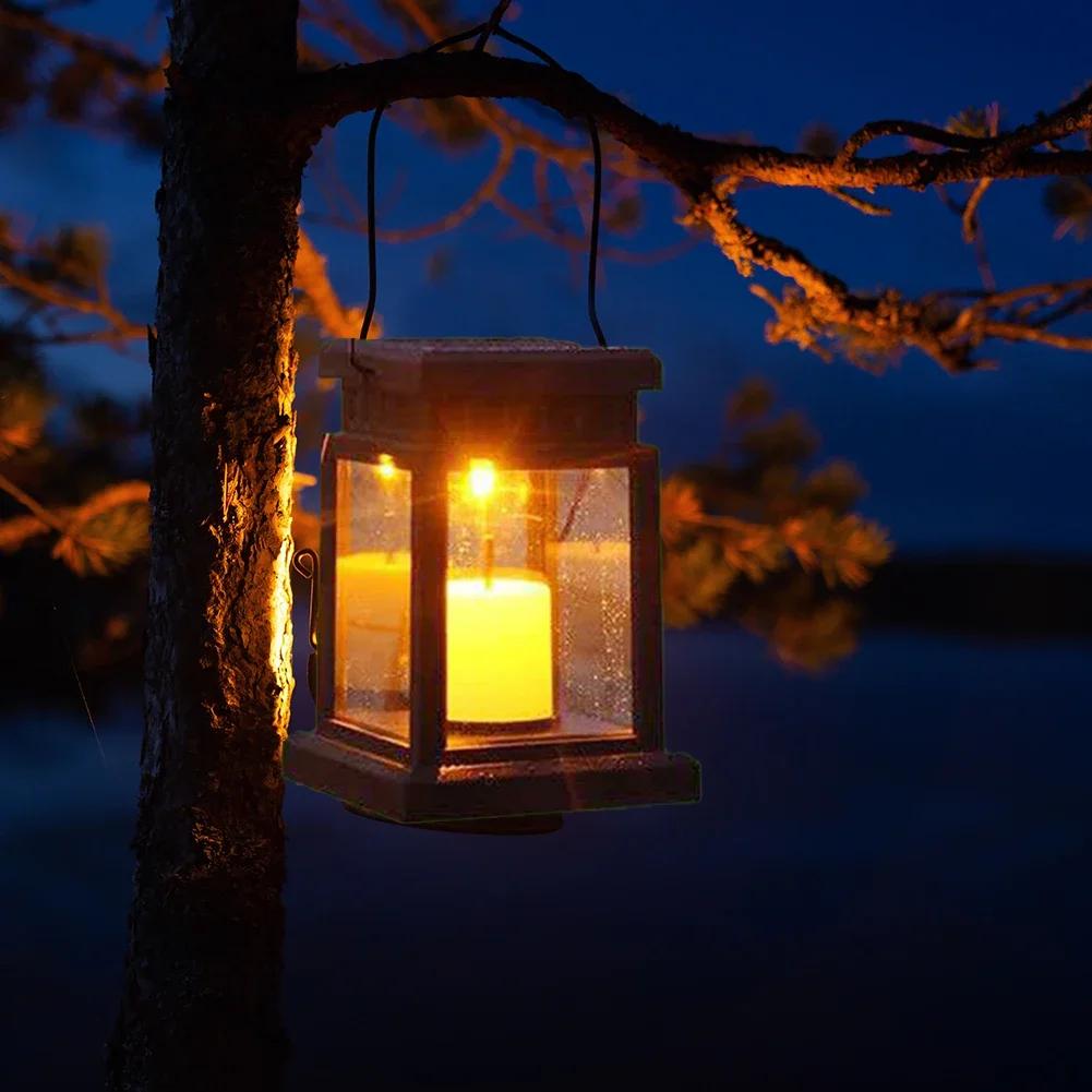 Solar Hanging Lanterns Outdoor Waterproof Super Bright LED Candle Light With Clip Landscape Christmas Lanterns