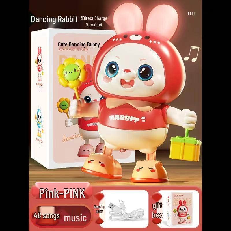Jouet Lapin Dansant Électrique pour Bébés: Encourage à Soulever, Rouler, Ramper avec Son et Mouvement