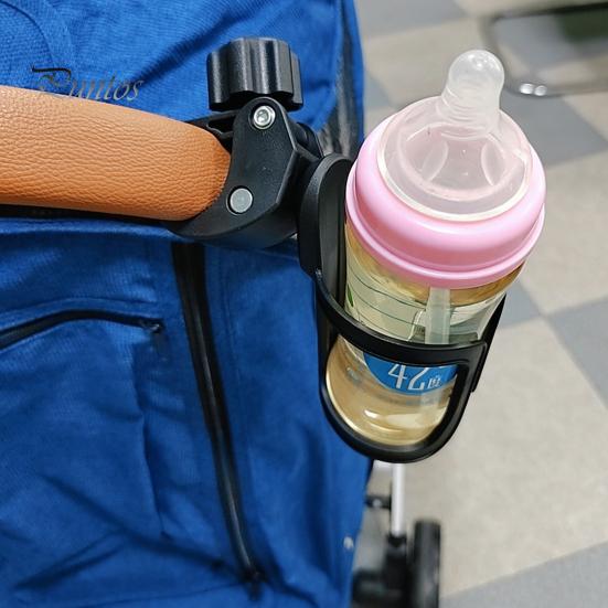 Gyroscopic Cup Holder with Adjustable Strap 360 Degrees Rotatable Anti-Spill Universal Stroller Bike Scooter Mount Drink Beverage Water Bottle Holder