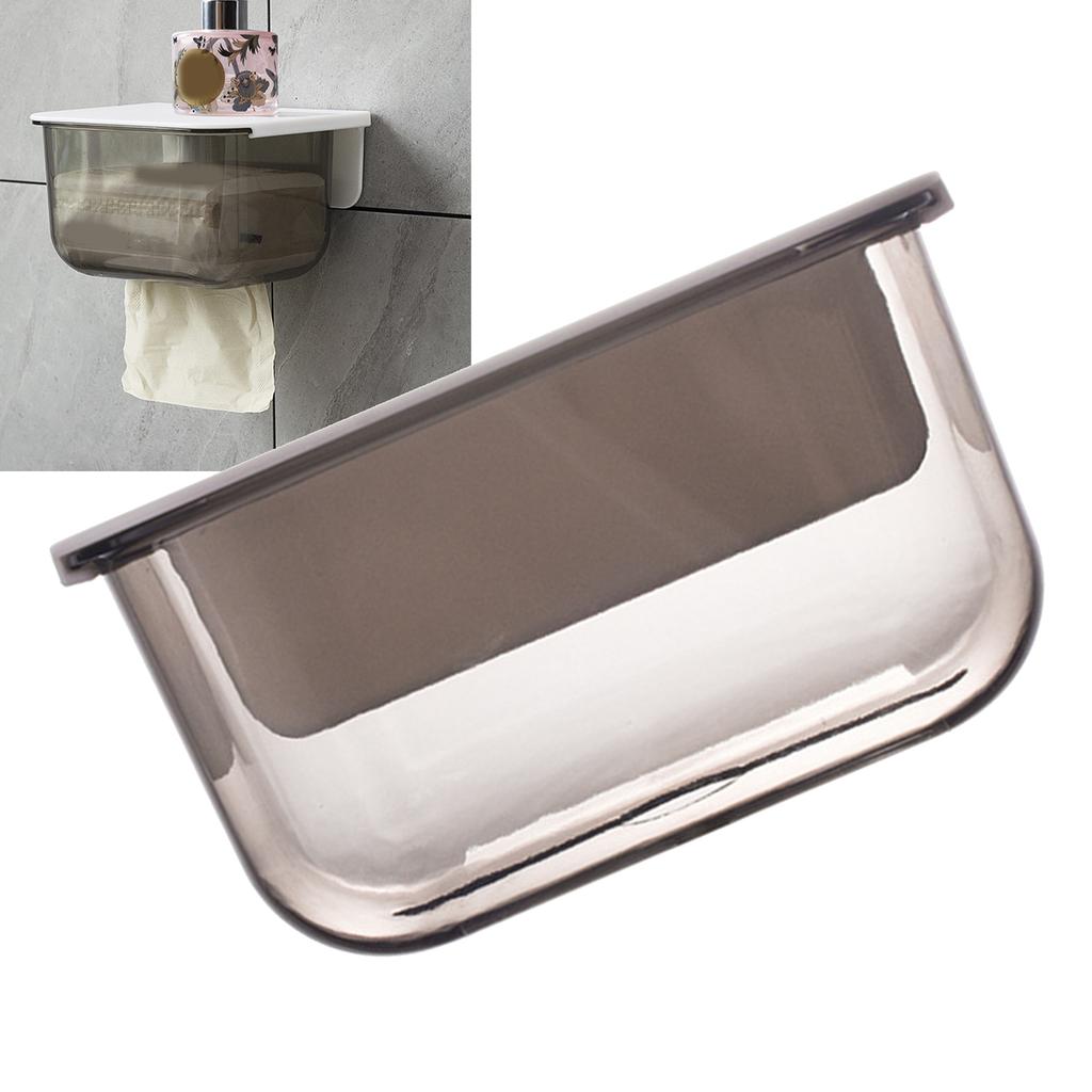 Adhesive Tissue Box Holder Clear Toilet Paper Holder for Home Restaurant Bathroom Desk Bedroom