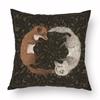Flower Fox Pillowcase Cushion Animal skull Print Sofa Soft Pillowcase Retro Living Room Bedroom Home Decor Pillowcase