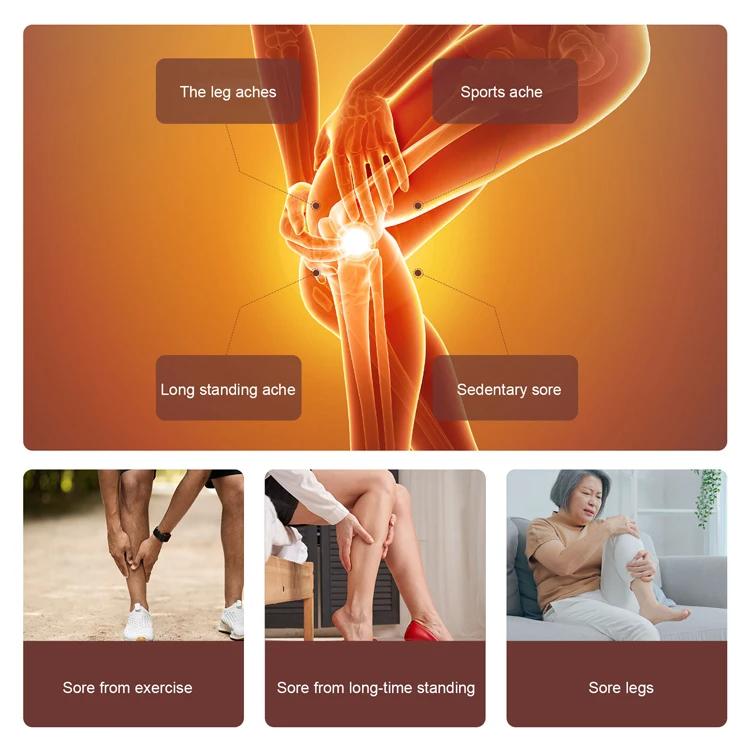 Air Compression Portable Leg Massager With Heat For Foot Calf Thigh Circulation With Portable Handheld Controller
