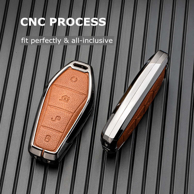 Schlüsseltasche Abdeckung für BYD Seal U Sealion 6 07 EV King Song Plus Champion Chazor Leder Metall Fernbedienung Halter Schlüsselanhänger Zubehör