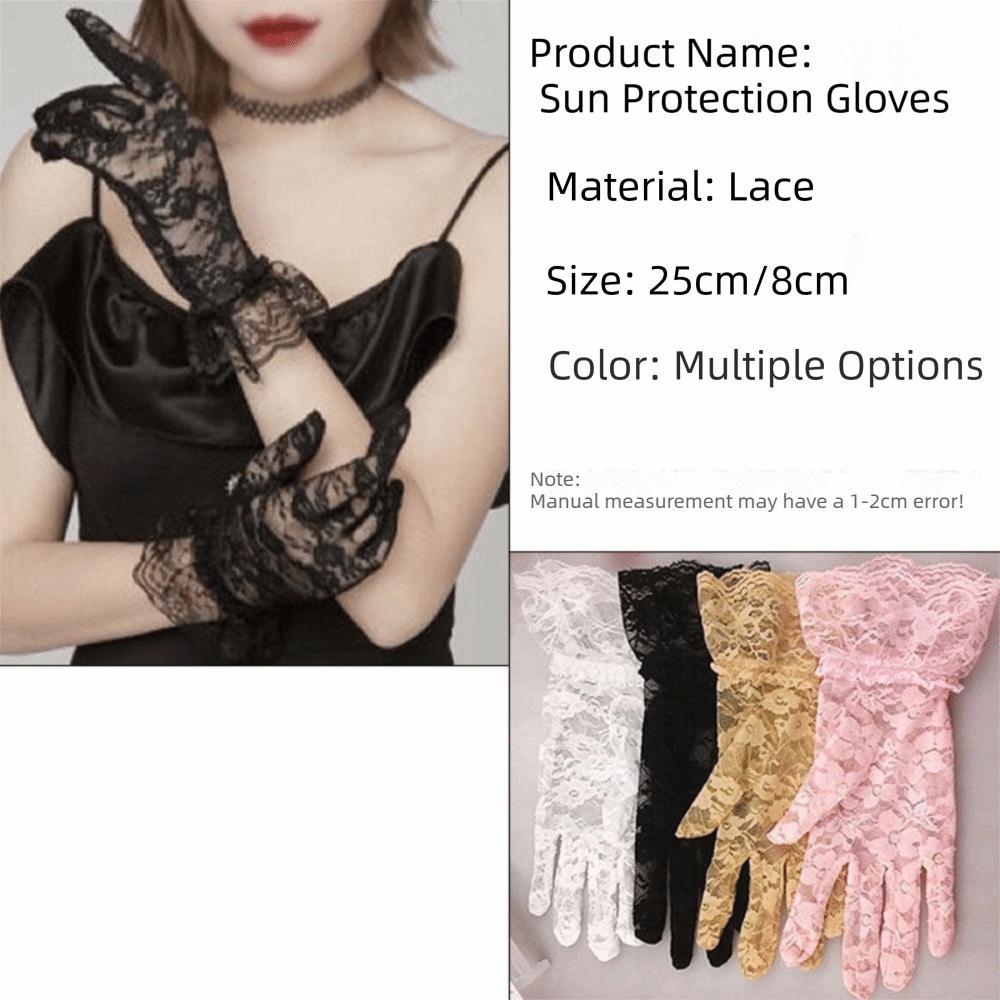 Wrist Length Women's Lace Gloves Full Finger Gloves for Dinner Fancy Costume Accessories