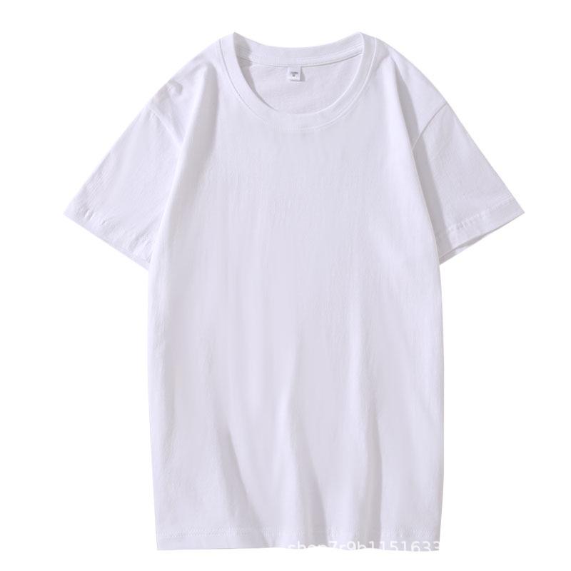200g Pure Cotton Unisex Crew Neck Short Sleeve Solid Color Trendy T-Shirt