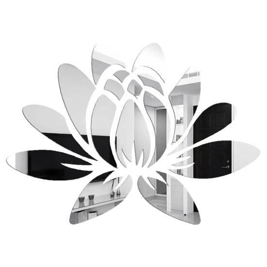 

1 лист стикер на стену элегантный глянцевый водостойкий самоклеящийся красивый цветок зеркальная наклейка на стену украшение дома серебряный