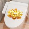 Golden Lotus Toilet Sticker Zen-Style Lotus Decoration Self-Adhesive Removable Aesthetic Bathroom Decal Wall Sticker Home Decor
