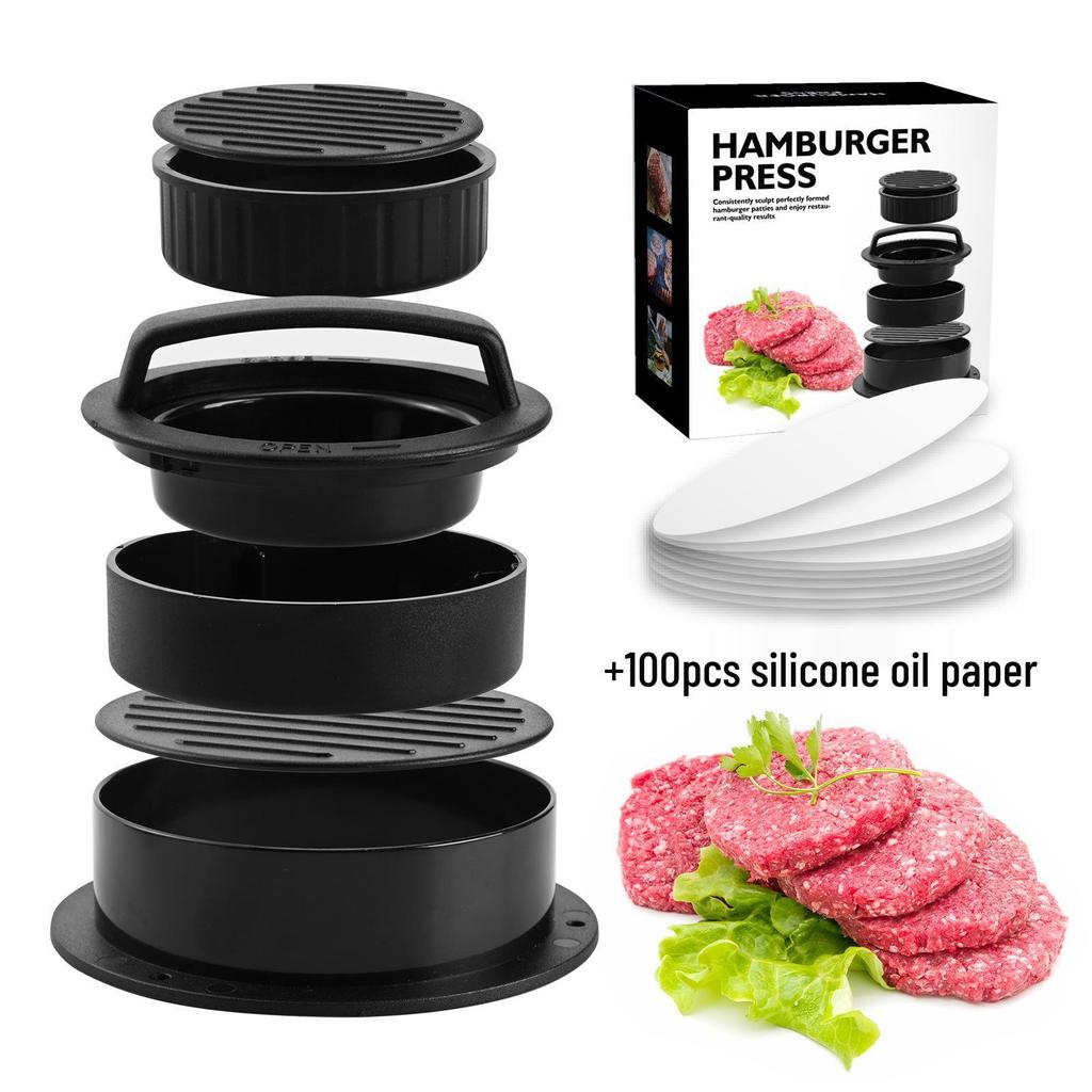 ABS Plastic Non-Stick Round Burger Patty Press - Manual Kitchen Tool