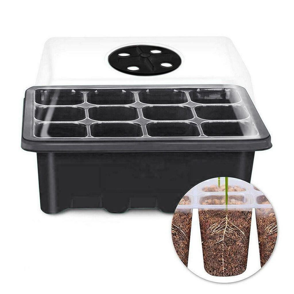 12 Hole Plant Seed Grows Box Nursery Seedling Garden Yard Tray