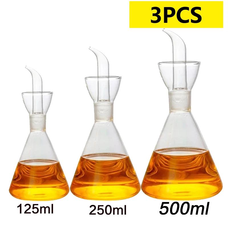 High Borosilicate Glass Anti-drip Oil Bottle Household Leak-proof Oil Vinegar Pots Kitchen Soy Sauce Seasoning Oil Pot Tool