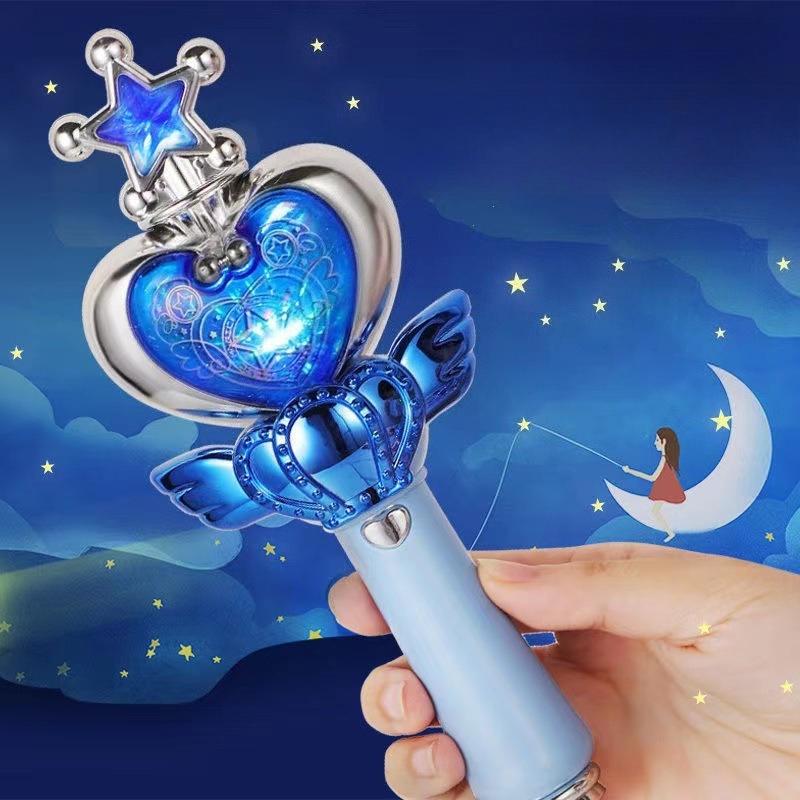 Fairy Magic Wand Glowing Musical Sound Effects Playthings Cutie Moon Rod Figure Toys Queen Transformation Stick Girls Gifts