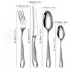 24Pcs Cutlery Set Stainless Steel Fork Spoon Steak Knife Dinnerware Set Dishwasher Safe Kitchen Tableware for Home Restaurant