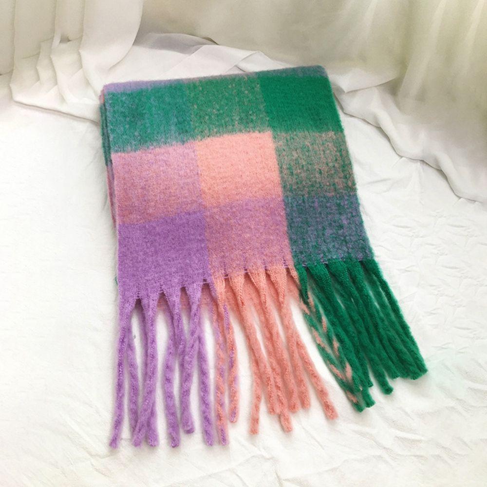 Style Scarves Autumn Winter Plaid Scarf Female Cashmere Shawl Pashmina  Wraps Cashmere Scarves