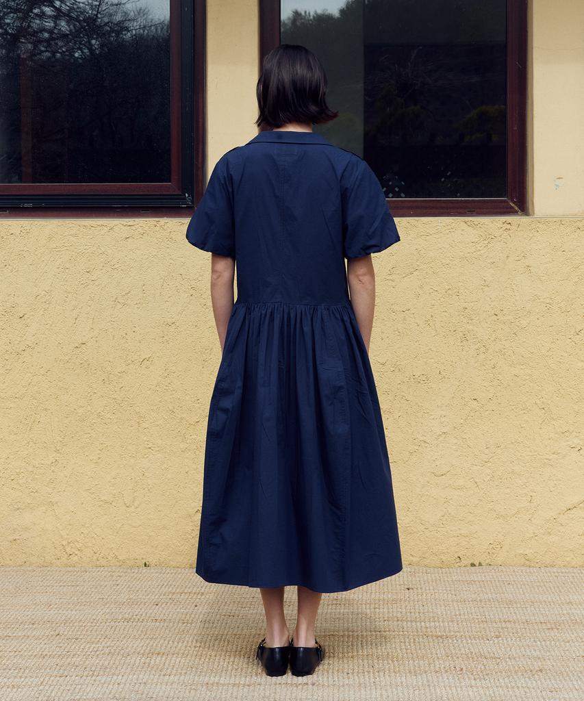 FRITUR Shirring Shirt Dress Navy_F262Op05