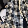 Pants for Women Plush High Waist Long Trousers Plaid Double Layer Thickened Stretchy Casua Pants