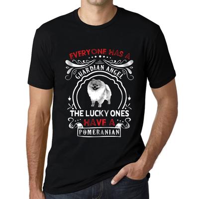 Herren Vintage T-Shirt Grafik-T-Shirt Pomeranian Dog Deep Black