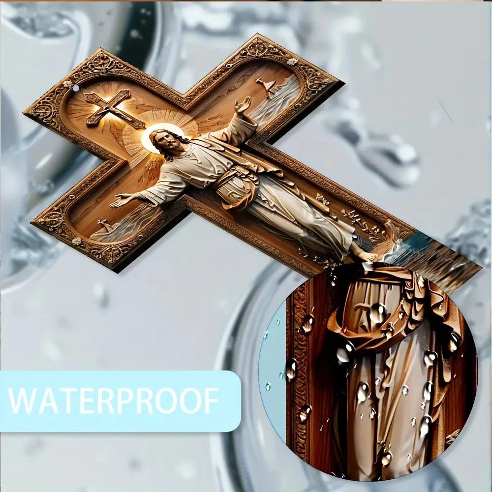 1pc Vintage Metal Cross Wall Decor - Metal Church Cross Suitable for Christmas, Hanukkah - Indoor Religious Church Decoration