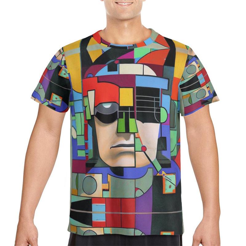 Summer Men's Color 3D Printed Crew Neck Short Sleeve T-Shirt