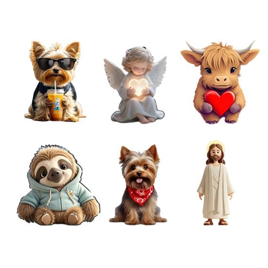 Hund Auto Lufterfrischer Clips Leichte Acryl Rinder Lüftungsschlitzklemme Hund Auto Ornamente Mops Tier