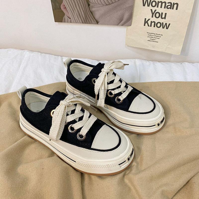 Canvas Shoes Women Spring Summer Casual Walking Platforms Vulcanized Shoes Ladies Fashion Chunky Sneakers
