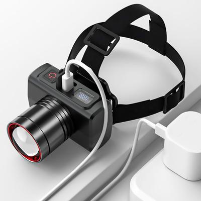 LED Headlamp Rechargeable Flashlight with Motion Sensor Digital Display High Lumens Waterproof Emergency Headlamp