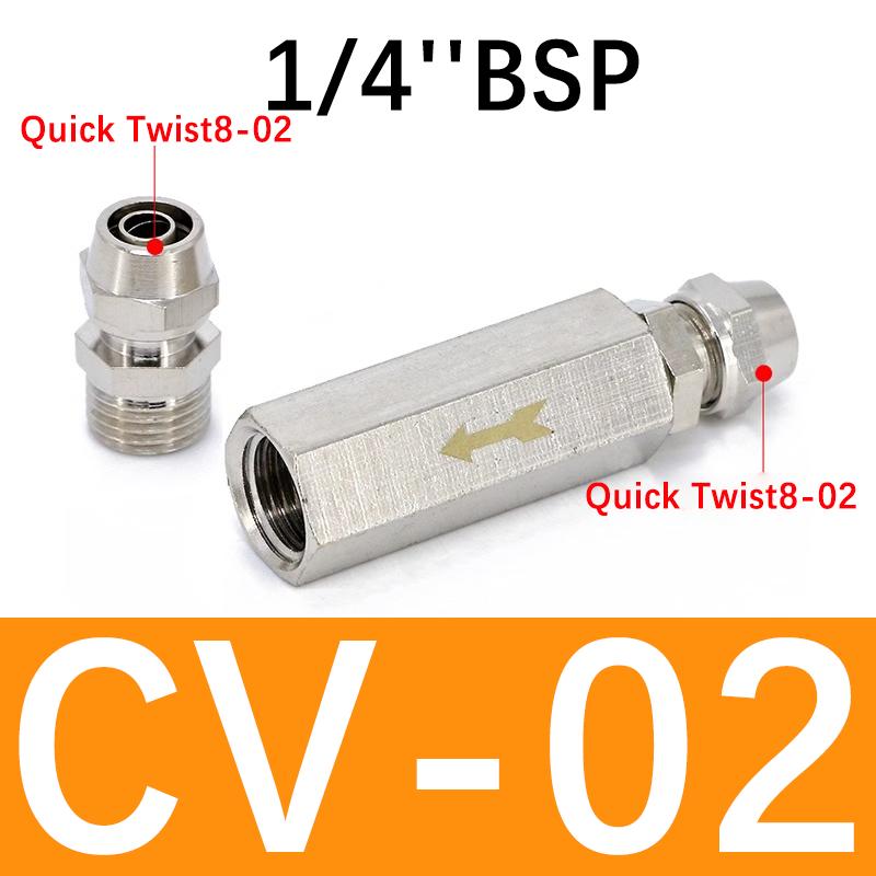 Valvola di non ritorno pneumatica 6mm 8mm 10mm 1/4 OD Tubo Valvola unidirezionale Aria Gas Via singola Valvola in ottone Adattatore raccordo tubo compressore d'aria