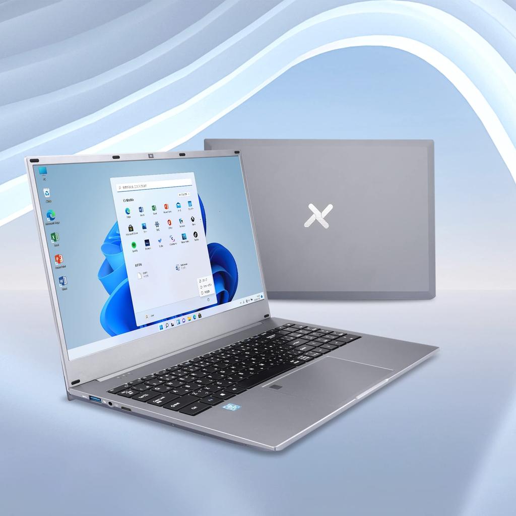 VETESA Windows 11 Slim Laptop with 1920x1080 IPS Large Intel Japanese USB Supports and Office 365 8GB 512GB and Office 15.6-inch Display, Celeron-N,