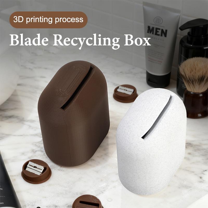3D tisk Mini pouzdro na likvidaci žiletek Recyklační boxy na žiletky Odpadkový koš Sběrač odpadu Organizér Holičské potřeby
