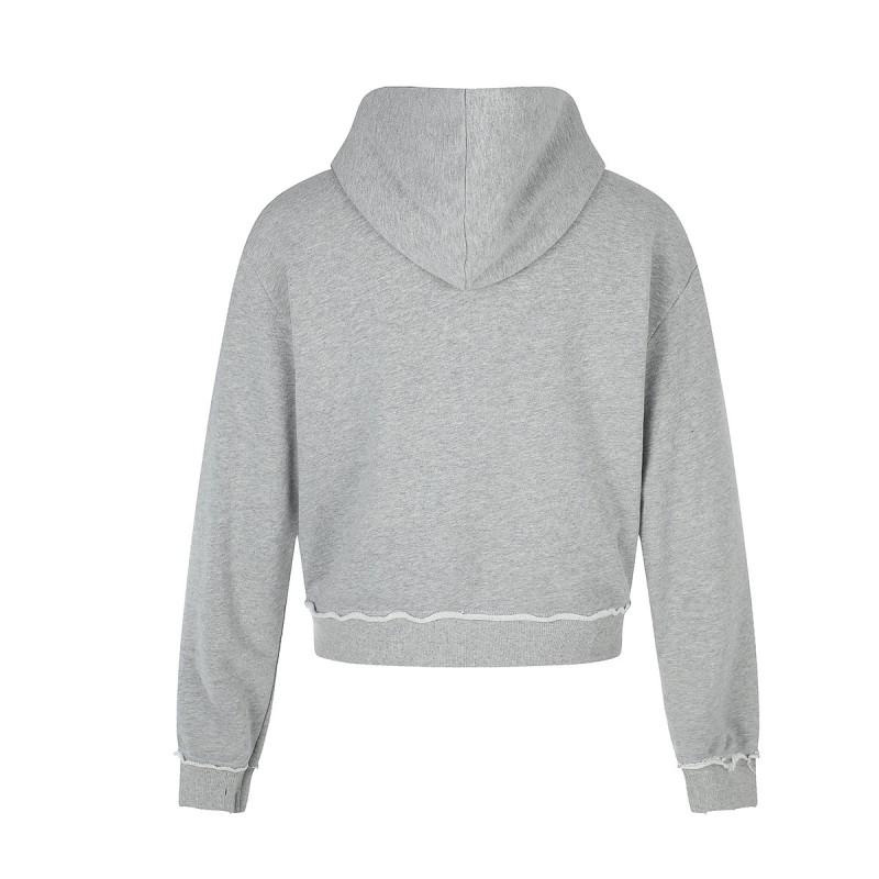 American Vintage Cropped Hooded Sweatshirt Men Casual Zip-Up Jacket With Rivets Loose Fit Teens