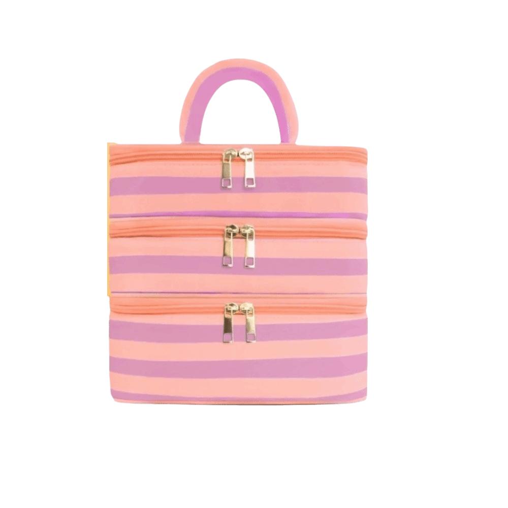 Polyester Multi-Layer Cosmetic Bag Macaron Color Makeup Bag Travel Storage Bag Holiday