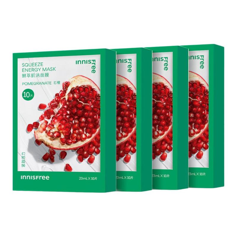 Innisfree Pomegranate Moisturizing and Hydrating pieces/box Innisfree Fresh Extract Muscle Mask Pomegranate-23ml10 pieces/box4