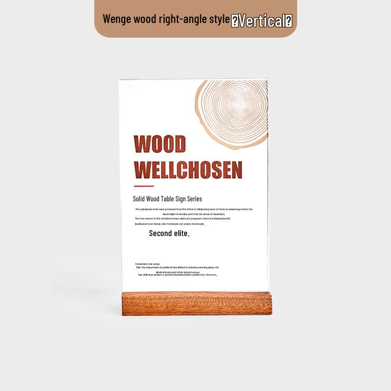 A4 Acrylic Table Sign Holder with Wooden Base