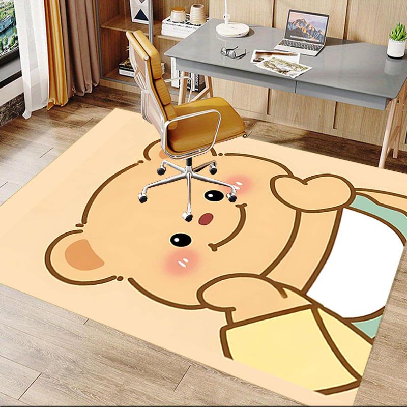 1PC Bear Cartoon Extra Large Non-Slip Floor Carpet, Office, Family, Bedroom, Studio - Large Area Rug Indoor Rugs, Vibrant Colors-A252