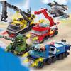 6-in-1 Micron Particle Fire Brigade Police Military Tank Building Block Children's Toy Assembly Children's Puzzle Toy