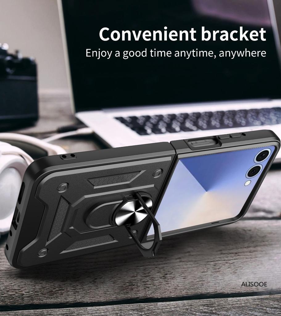 Z Flip 7 Case for Samsung Galaxy Z Flip 7 Case Armor Shockproof Magnetic Ring Stand Holder Cover for Samsung Z Flip7 5G Capa