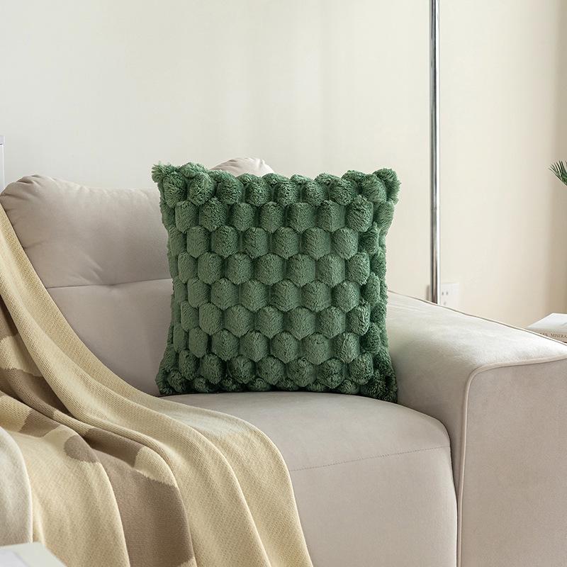 Velvet Three-Dimensional Turtle Back Pillowcase - Solid Color 