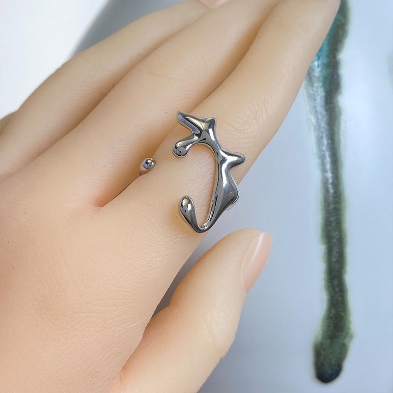 

Преувеличенное геометрическое кольцо: Европейская и американская мода, кольцо с открытым дизайном One Size