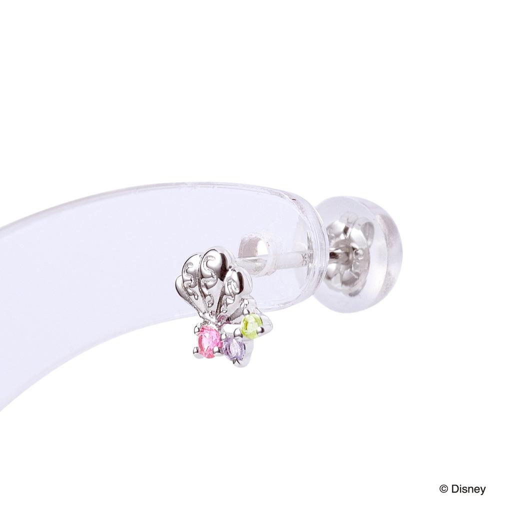 The Kiss Disney Princess Ariel 10K White Gold Earrings (Disney Collection) Women's DI-WPE1801PSP