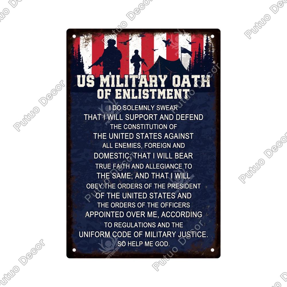 Putuo Decor Vintage Metal Tin Sign Rustic Wall Art for Farmhouse Porch Living Room Perfect Independence Day th of July Gift H