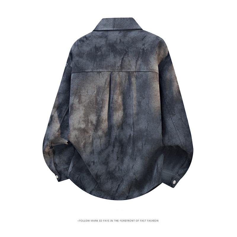 Men's Tie-Dye Oversized Button Down Shirt - Casual Loose Fit Shacket