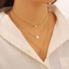 3Pcs/Set Women Necklace Three-Layer Stacking Design Heart Charm Choker Necklace Adjustable Length Layered Jewelry