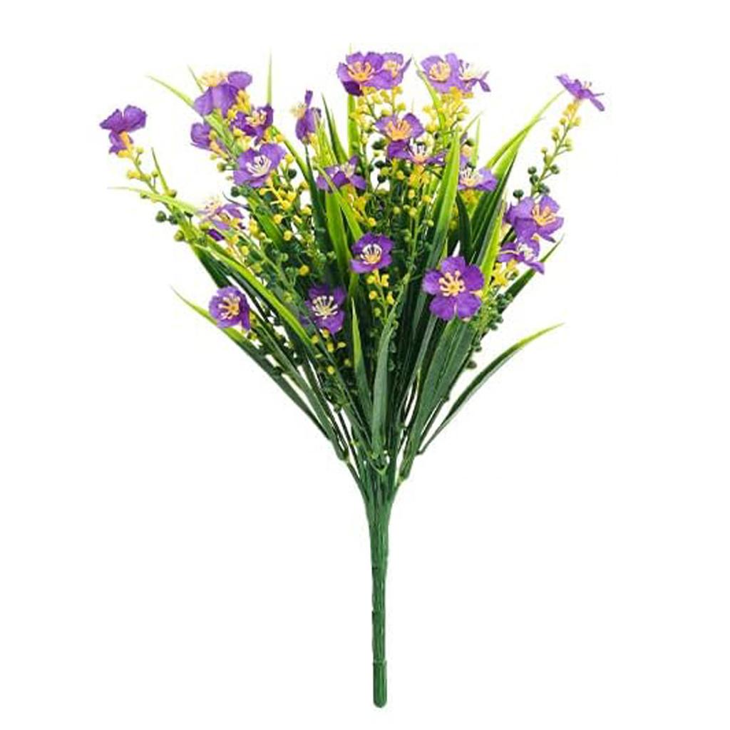 Artificial Flowers Bundle UV-Resistant Faux Plants Non-fading Fake Flowers for Home Vase Basket Window Box Outdoor Decoration