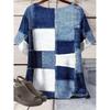 XL-7XL Plus Size Women's Men Plaid Casual 3D Print Loose V Neck Short Sleeved T-shirt Top