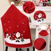 Qiaochi Christmas Non-woven Chair Cover with Cartoon Santa and Snowman Design