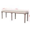 Linen Bench Solid Wood Frame 150 x 40 x 48 cm Cream White